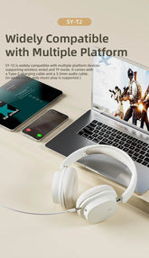 Original Bluetooth Headphone Headset SY-T2 High Quality Noise Reduction Wireless Microphone Wired Earphone Gamers Headphones - NexoEden