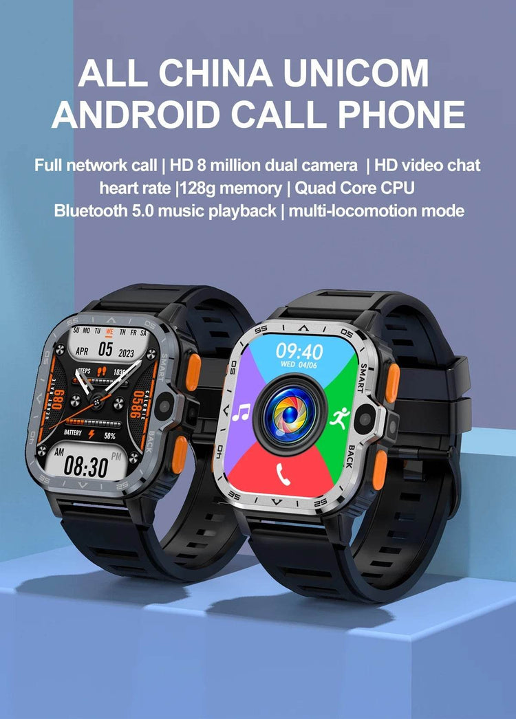 Valdus PGD Android Smart Watch Men GPS 16G/64G ROM Storage HD Dual Camera NFC 2G 4G SIM Card WIFI Wireless Fast Internet Access - NexoEden