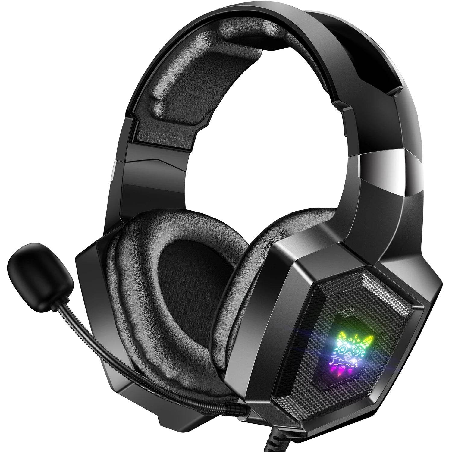 ONIKUMA K8 Gaming Headphones with Flexible HD Mic RGB Light Surround Sound Over-Ear Wired Headset Gamer for PC Gaming Xbox - NexoEden
