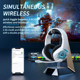 BINNUNE BW01 Wireless Gaming Headset with Mic for PC PS4 PS5 2.4G Bluetooth USB Gamer Headphones with Mic for Laptop Computer - NexoEden