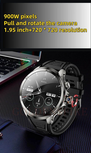 NEW Arrival H19 4G Full Netcom Smartwatch Android 9.0 With 1.95 inch Amoled Screen 900W Rotating Camera GPS WIFI Smart Watch Men - NexoEden