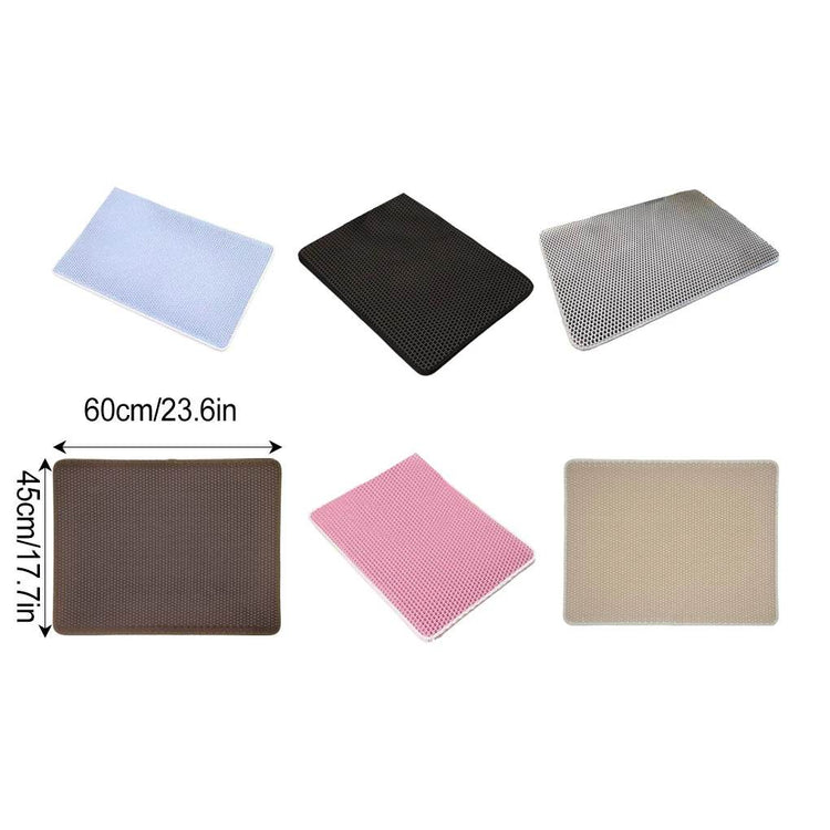 Safe And Non-toxic Best Double Layer Cat Litter Mat For Cats Durable And Long-lasting Plastic Pink - NexoEden