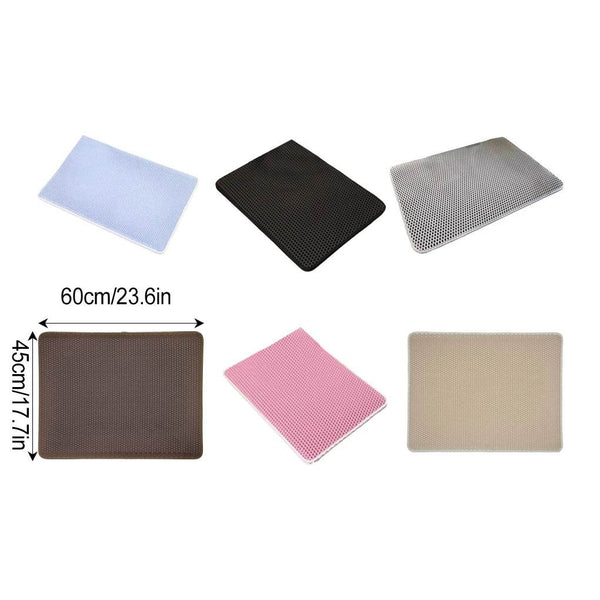 Safe And Non-toxic Best Double Layer Cat Litter Mat For Cats Durable And Long-lasting Plastic Pink - NexoEden