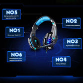 G9000 Gaming Headset Over-Ear Wired Headphones Deep Bass Stereo Casque LED Light Earphone with Mic for PS4 PS5 Switch XBOX PC - NexoEden