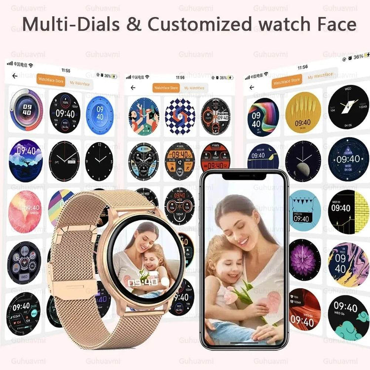 For XIAOMI HD Bluetooth Call Watch 2024 ECG Smart Watch Women AMOLED 360*360 HD Display Clock Sports IP68 Waterproof Smartwatch - NexoEden