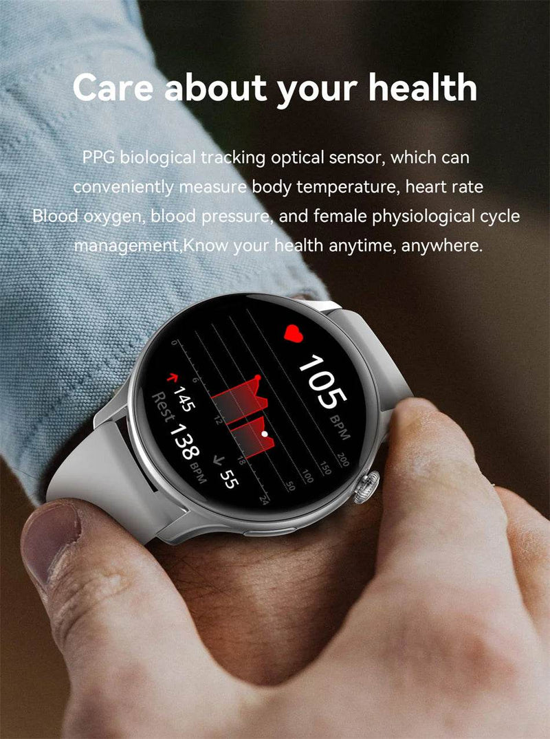 2024 True AMOLED Smart Watch Ladies Screen Always Show Time 466*466 HD Health Tracker Voice Calling Smartwatch Women For Xiaomi - NexoEden