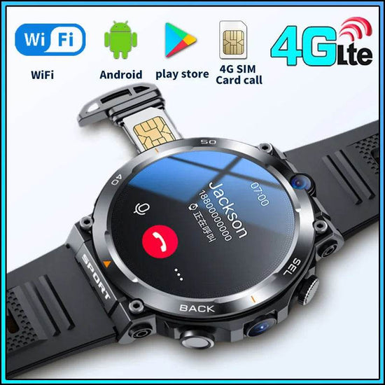 4G LTE Smart Watch 2024 Android os GPS Video Voice Wi-Fi Call Messaging HD Dual Cameras 4G Sim Card Call WIFI Men&