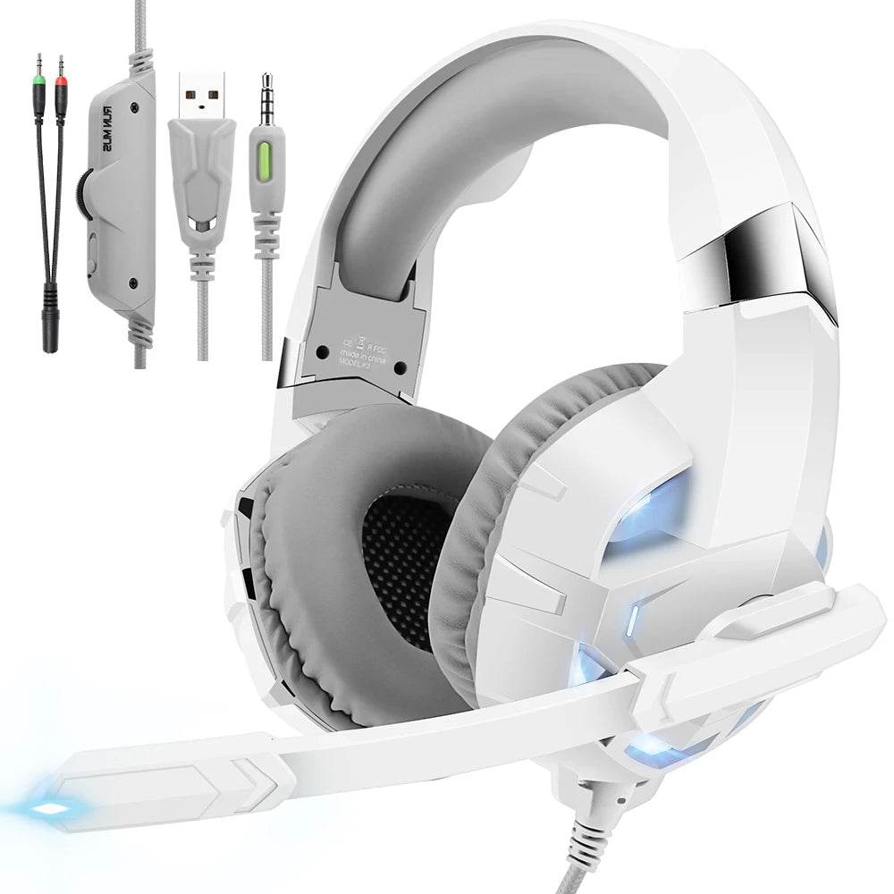 Pink K2 Gaming Headphone With HD Mic PS5 Wired Headset For Gamer Girls 3D Surround Sound Over-Ear Headphone For PC - NexoEden
