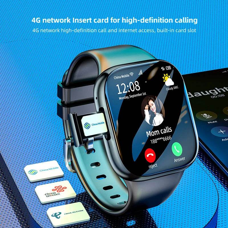 4G Smartwatch Android 2024 Heart Rate GPS HD Camera 2G 4G SIM Card WIFI Wireless Fast Internet Access Smart Watch for Men Women - NexoEden