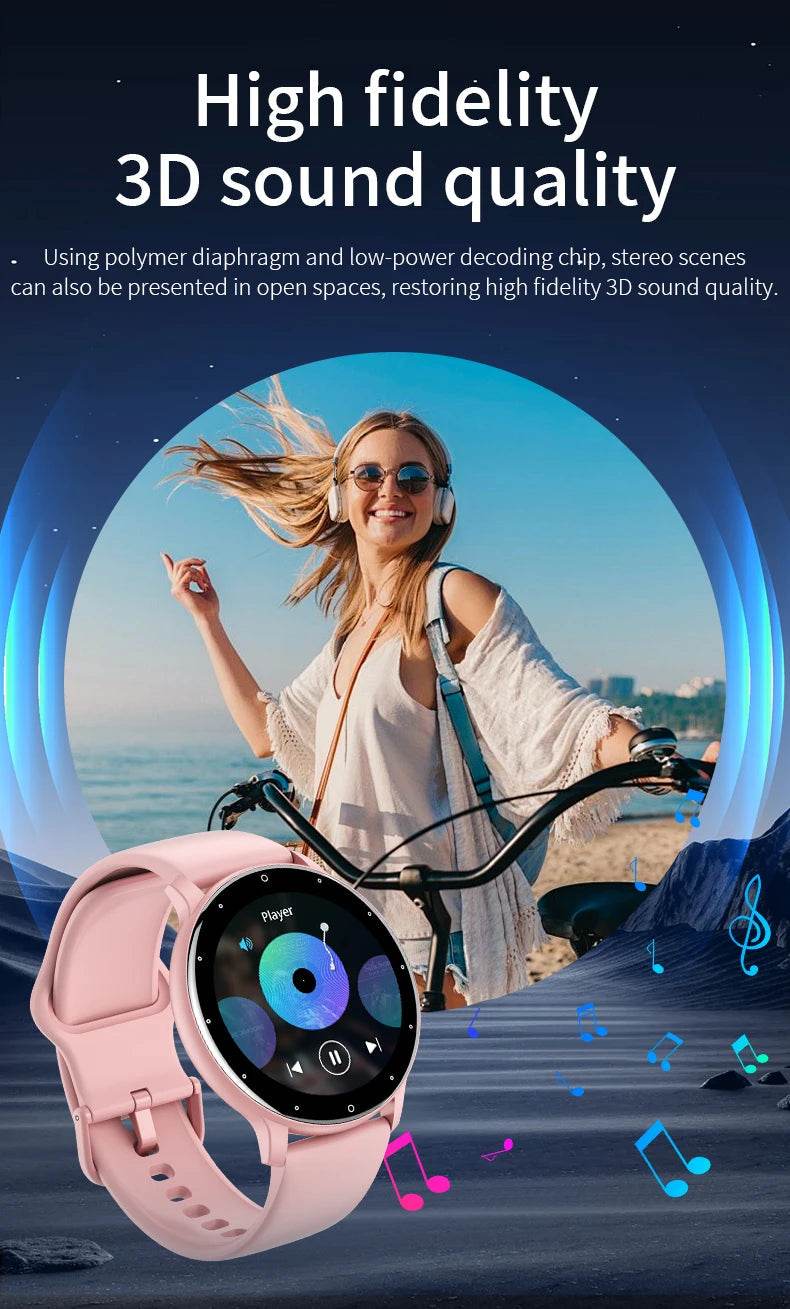 LIGE 2024 Smart watch Ladies Full touch Screen Sports Fitness watch IP67 waterproof Bluetooth For Android iOS Smart watch Female - NexoEden