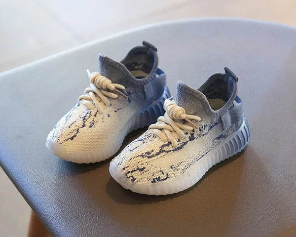 Children's Sports Shoes Soft Sole Thick Bottom Mesh Lace Up Gradient Sneakers Basketball Running Non Slip Boys Girls Fashion - NexoEden