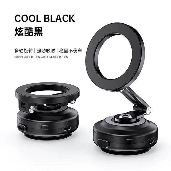 360 Degree Rotation Magnetic Vacuum Adsorption Car Mount Mobile Phone Holder Foldable Aluminum Alloy Suitable for Smartphones - NexoEden