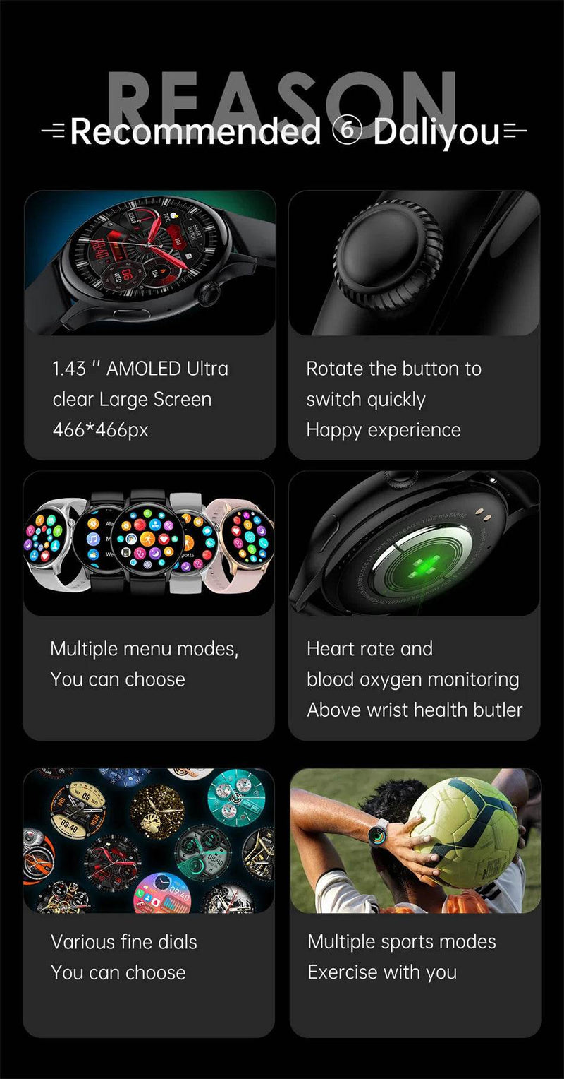 2024 True AMOLED Smart Watch Ladies Screen Always Show Time 466*466 HD Health Tracker Voice Calling Smartwatch Women For Xiaomi - NexoEden