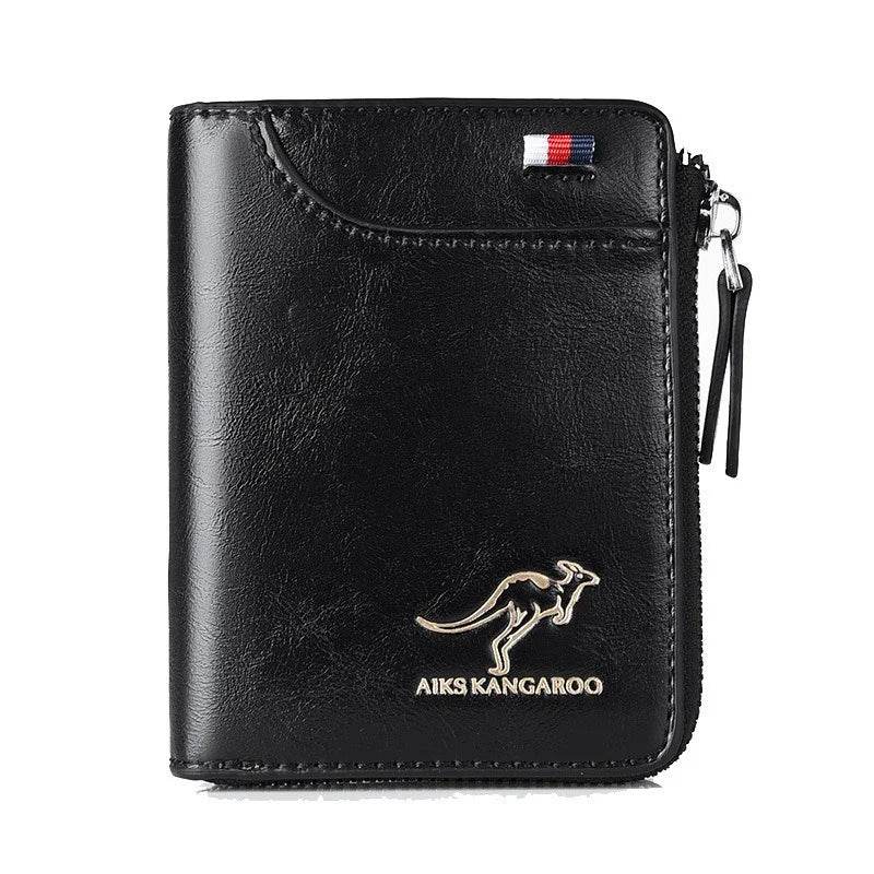 Fashion Men's Coin Purse Wallet RFID Blocking Man Leather Wallet Zipper Business Card Holder ID Money Bag Wallet Male Purse - NexoEden