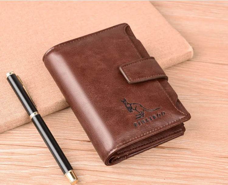 Men's Coin Purse Wallet RFID Blocking Man PU Leather Wallet Zipper Business Card Holder Money Bag Wallet Male - NexoEden