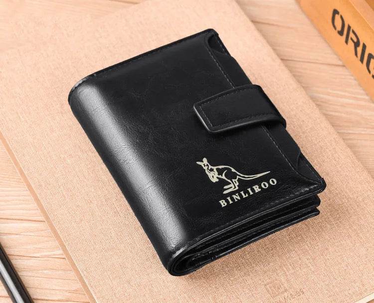 Men's Coin Purse Wallet RFID Blocking Man PU Leather Wallet Zipper Business Card Holder Money Bag Wallet Male - NexoEden