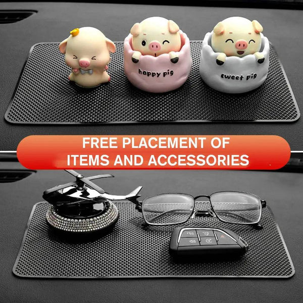 New Car Dashboard Sticky Black Anti-Slip PVC Mat Auto Phone Holder Non-Slip Sticky Gel Pad 3 Size are black - NexoEden