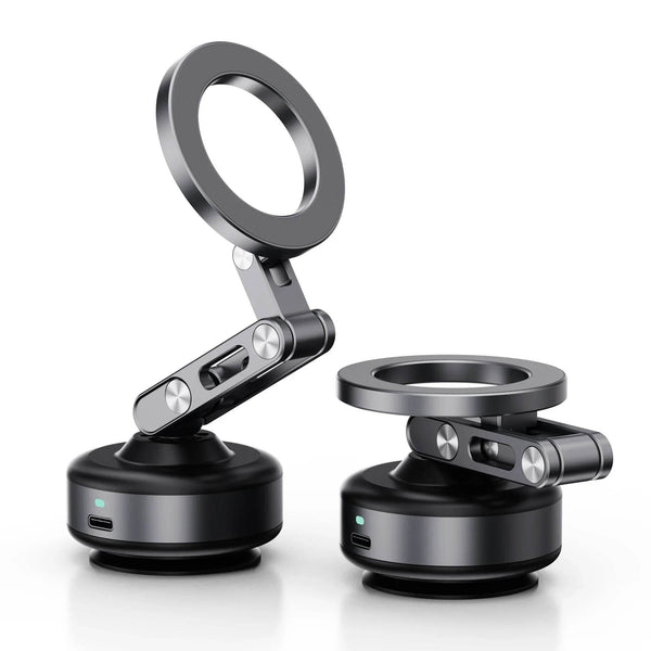 360 Degree Rotation Magnetic Vacuum Adsorption Car Mount Mobile Phone Holder Foldable Aluminum Alloy Suitable for Smartphones - NexoEden