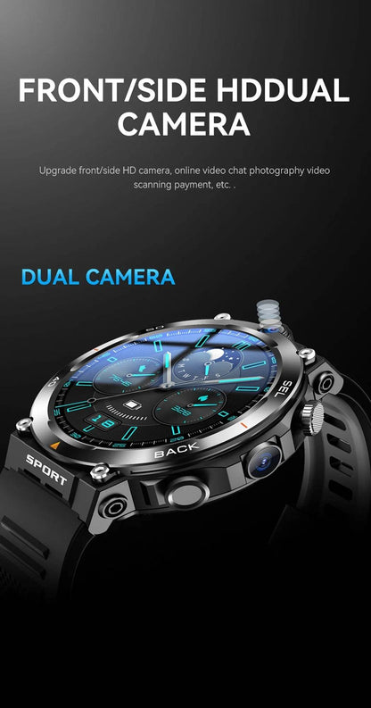 4G LTE Smart Watch 2024 Android os GPS Video Voice Wi-Fi Call Messaging HD Dual Cameras 4G Sim Card Call WIFI Men's SmartWatch - NexoEden