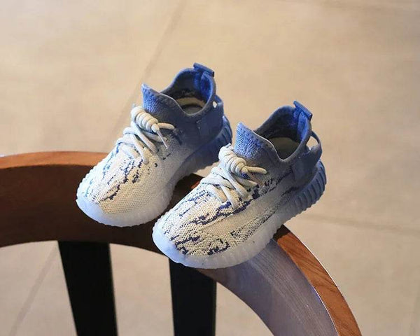 Children's Sports Shoes Soft Sole Thick Bottom Mesh Lace Up Gradient Sneakers Basketball Running Non Slip Boys Girls Fashion - NexoEden