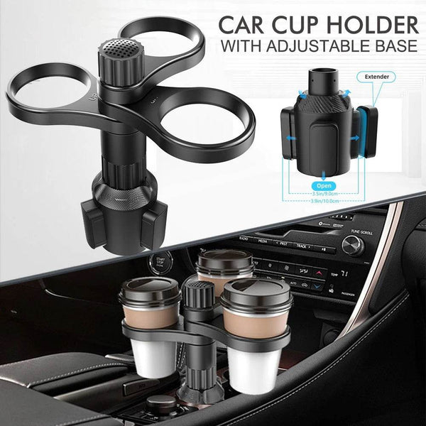 3 In 1 Car Cup Holder Expander Adapter 360 Rotating Insert Drinks Support Adjustable Base Car Cup Mount Beverage Bottle Bracket - NexoEden