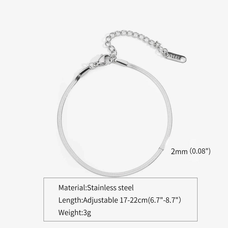 Hip Hop Stainless Steel Bracelet Gold Color Snake Chain Titanium Steel Bracelet For Women Men Fashion Jewelry Accessories - NexoEden