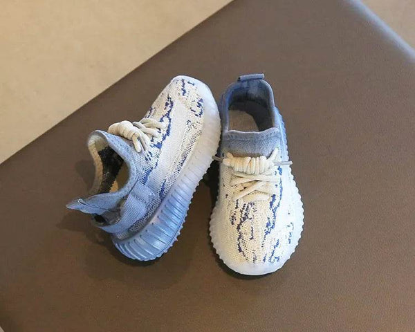 Children's Sports Shoes Soft Sole Thick Bottom Mesh Lace Up Gradient Sneakers Basketball Running Non Slip Boys Girls Fashion - NexoEden