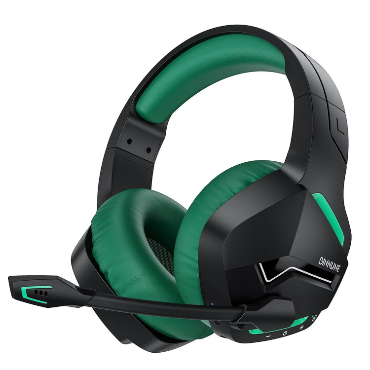 BINNUNE BW01 Wireless Gaming Headset for PC PS4 PS5 Playstation 4 5, 2.4G Wireless Bluetooth USB Gamer Headphones with Mic - NexoEden