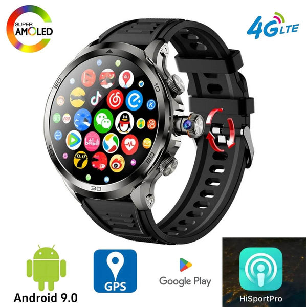 NEW Arrival H19 4G Full Netcom Smartwatch Android 9.0 With 1.95 inch Amoled Screen 900W Rotating Camera GPS WIFI Smart Watch Men - NexoEden