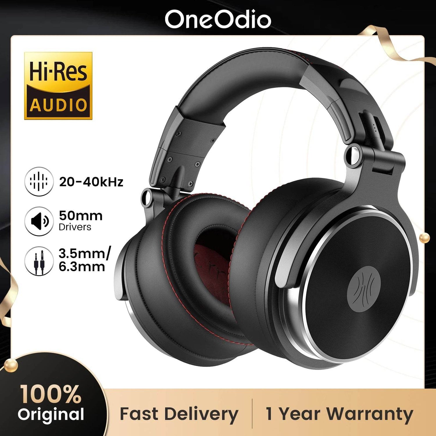 Oneodio Pro-50 Wired Headphones with Hi-Res 50mm Drivers for Studio Monitoring,Professional Music Headphone with Comfort Ear Pad - NexoEden