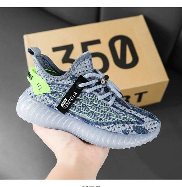 New Young Children Sneakers Boys Girls Coconut Casual Shoes Kids Breathable Flying Knit Trainers Lightweight Sole Running Shoes - NexoEden