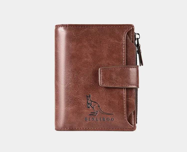 Men's Coin Purse Wallet RFID Blocking Man PU Leather Wallet Zipper Business Card Holder Money Bag Wallet Male - NexoEden