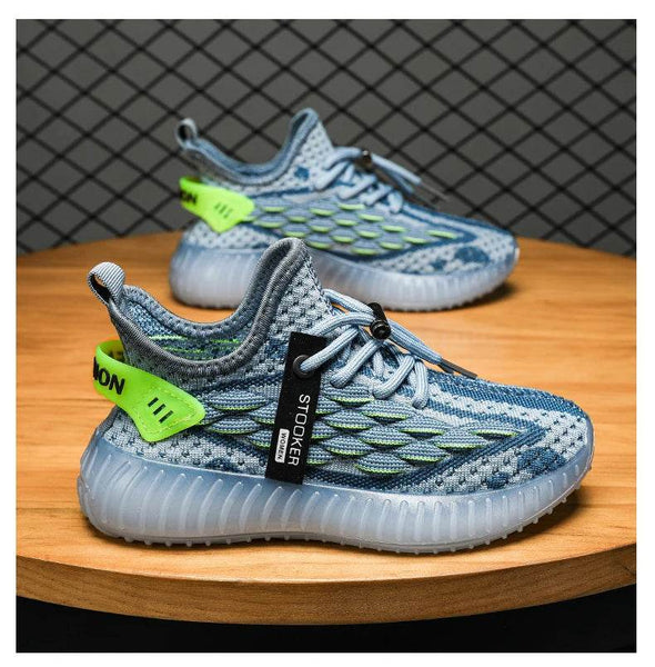 New Young Children Sneakers Boys Girls Coconut Casual Shoes Kids Breathable Flying Knit Trainers Lightweight Sole Running Shoes - NexoEden