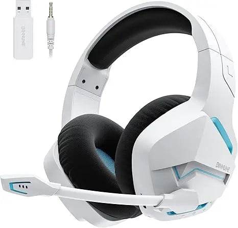 BINNUNE BW01 Wireless Gaming Headset with Mic for PC PS4 PS5 2.4G Bluetooth USB Gamer Headphones with Mic for Laptop Computer - NexoEden