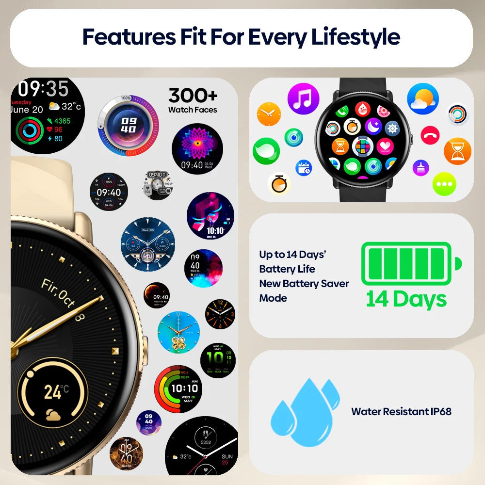 Zeblaze GTR 3 Pro Voice Calling Smart Watch 1.43" AMOLED Display 316L Stainless Steel Frame Fitness Tracking Smartwatch NexoEden