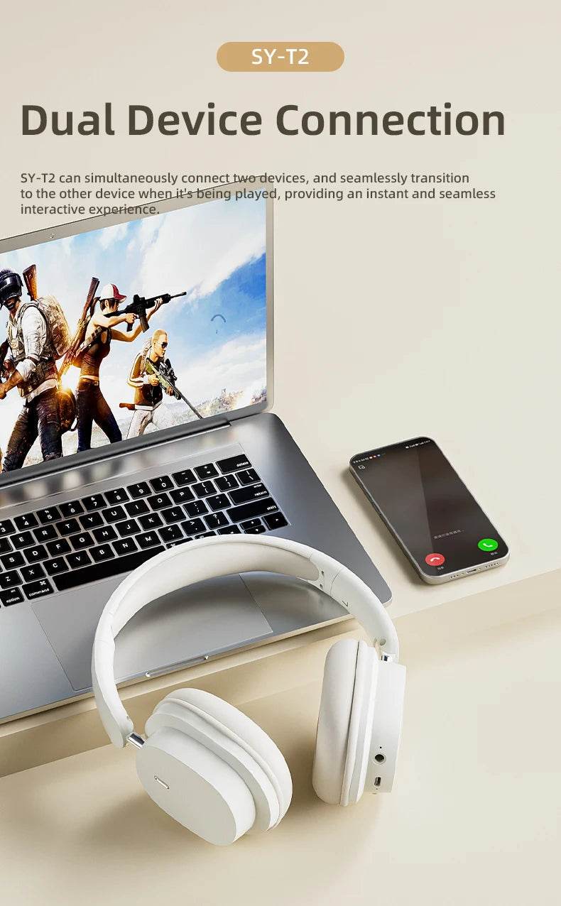 Original Bluetooth Headphone Headset SY-T2 High Quality Noise Reduction Wireless Microphone Wired Earphone Gamers Headphones - NexoEden