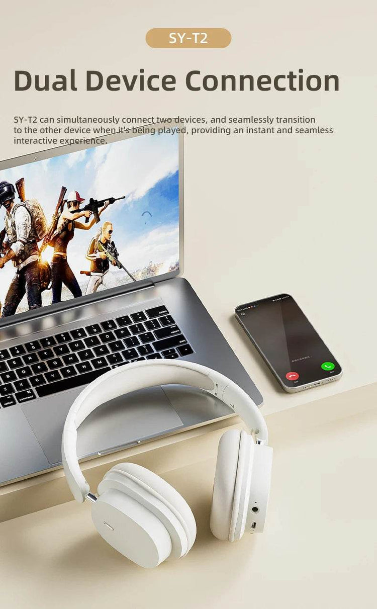 Original Bluetooth Headphone Headset SY-T2 High Quality Noise Reduction Wireless Microphone Wired Earphone Gamers Headphones - NexoEden
