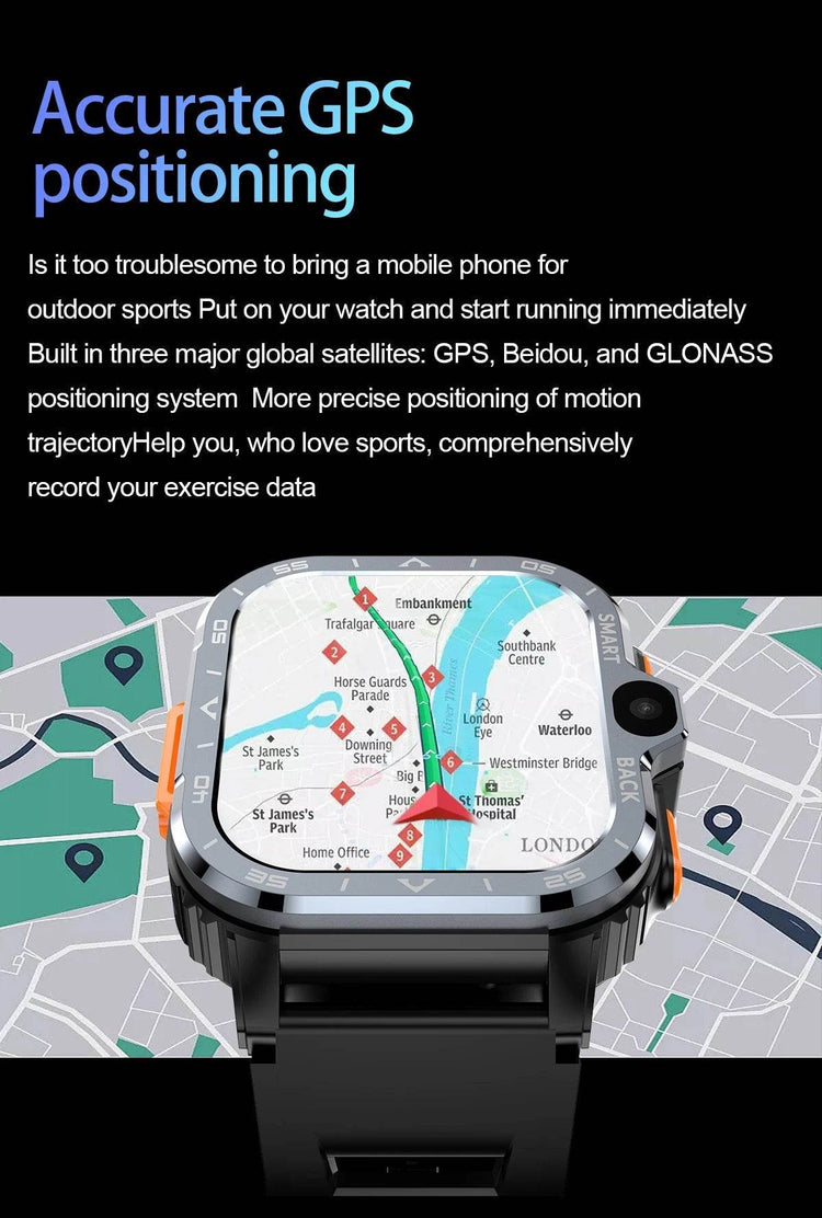 Valdus PGD Android Smart Watch Men GPS 16G/64G ROM Storage HD Dual Camera NFC 2G 4G SIM Card WIFI Wireless Fast Internet Access - NexoEden