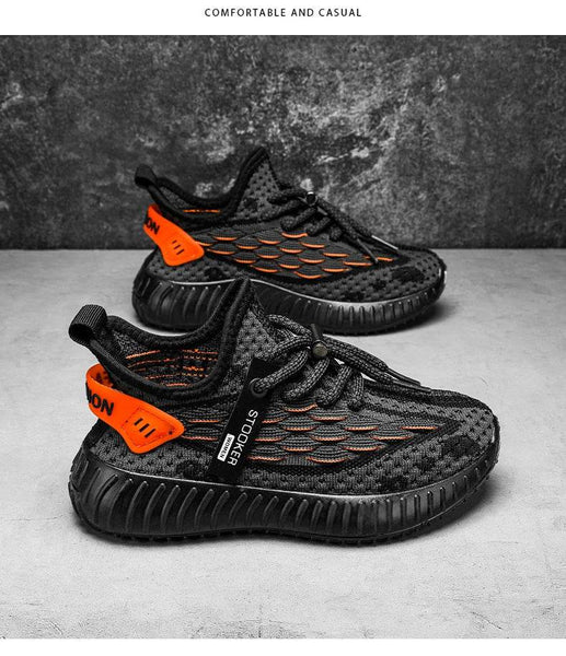 New Young Children Sneakers Boys Girls Coconut Casual Shoes Kids Breathable Flying Knit Trainers Lightweight Sole Running Shoes - NexoEden