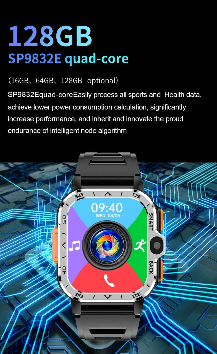 Valdus PGD Android Smart Watch Men GPS 16G/64G ROM Storage HD Dual Camera NFC 2G 4G SIM Card WIFI Wireless Fast Internet Access - NexoEden