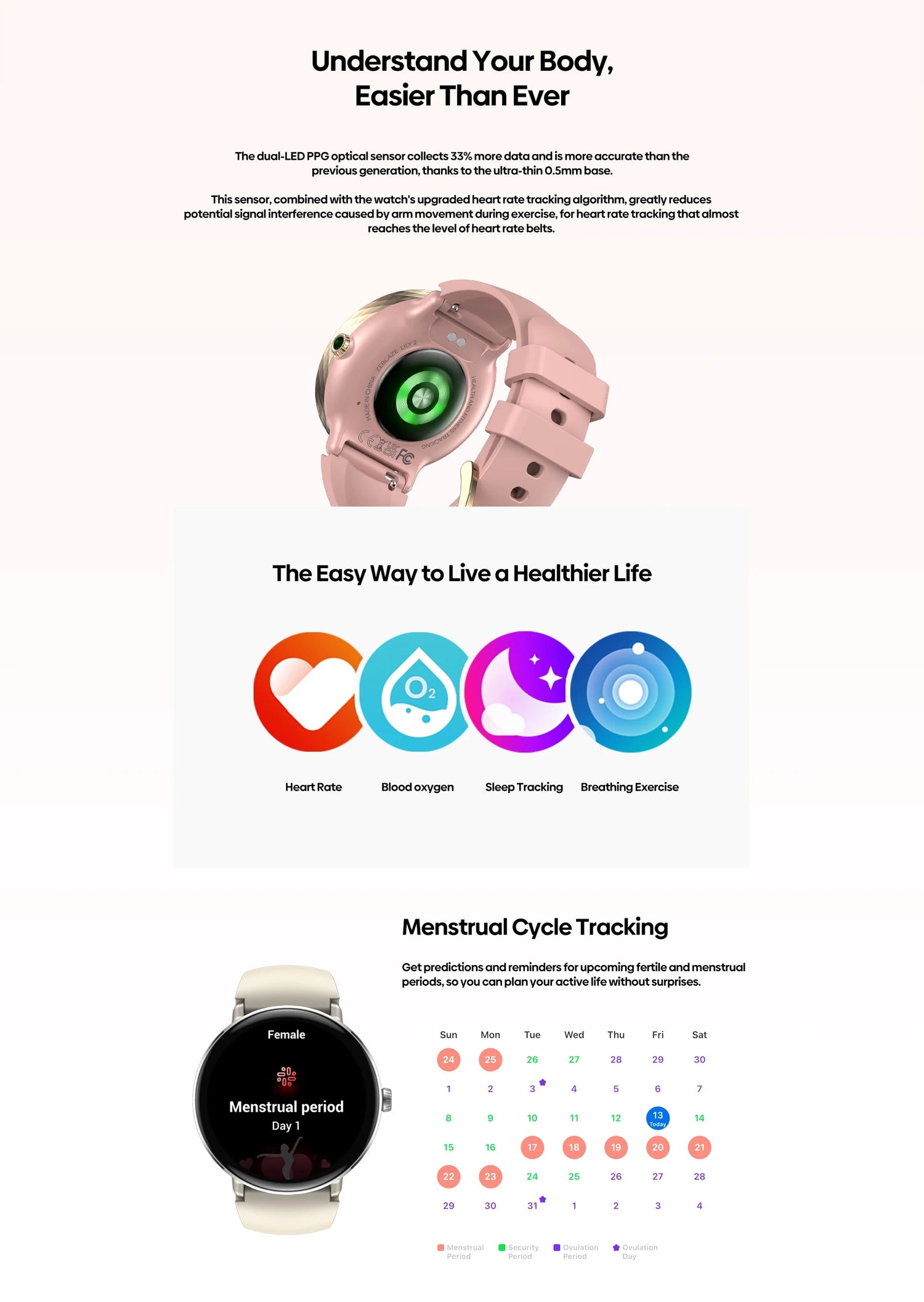 New 2025 Zeblaze LILY 2 Voice Calling Female Smartwatch Double Strap 1.2" HD AMOLED Display Health Monitoring Sports Smart Watch NexoEden