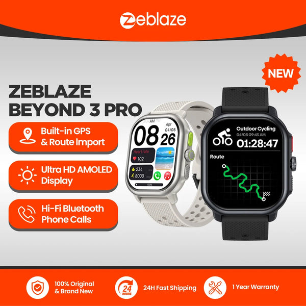 New Zeblaze Beyond 3 Pro GPS Smart Watch Built-in GPS & Route Import 2.15" AMOLED Display Make/Receive Phone Calls Smartwatch NexoEden