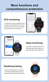 For XIAOMI HD Bluetooth Call Watch 2024 ECG Smart Watch Women AMOLED 360*360 HD Display Clock Sports IP68 Waterproof Smartwatch - NexoEden