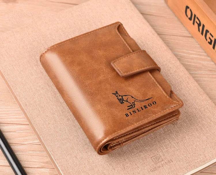 Men's Coin Purse Wallet RFID Blocking Man PU Leather Wallet Zipper Business Card Holder Money Bag Wallet Male - NexoEden