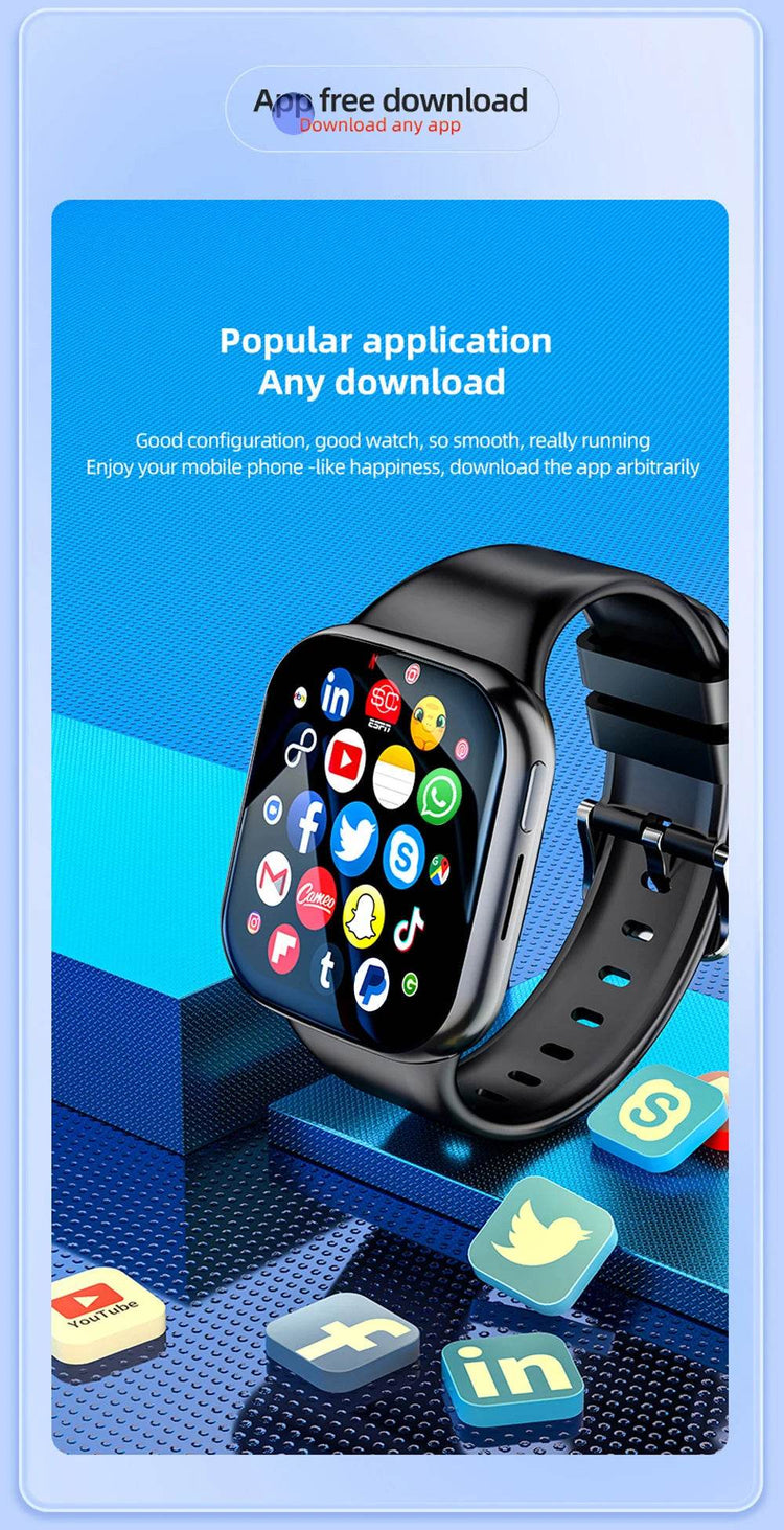 4G Smartwatch Android 2024 Heart Rate GPS HD Camera 2G 4G SIM Card WIFI Wireless Fast Internet Access Smart Watch for Men Women - NexoEden