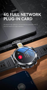 4G LTE Smartwatch 2024 Android os GPS Video Voice Wi-Fi Call Messaging HD Dual Cameras 4G Sim Card WIFI Men&