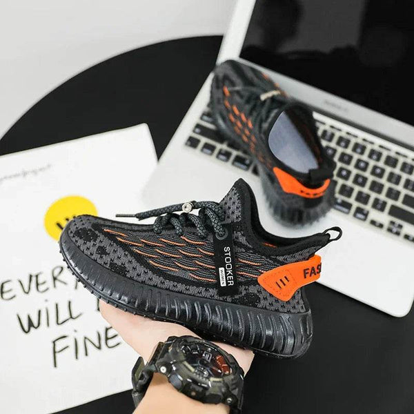 New Young Children Sneakers Boys Girls Coconut Casual Shoes Kids Breathable Flying Knit Trainers Lightweight Sole Running Shoes - NexoEden