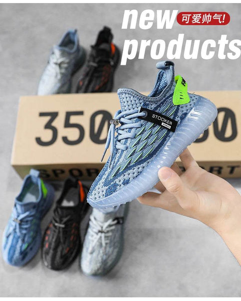 New Young Children Sneakers Boys Girls Coconut Casual Shoes Kids Breathable Flying Knit Trainers Lightweight Sole Running Shoes - NexoEden