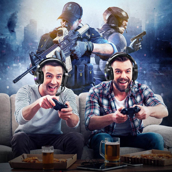 ONIKUMA K8 Gaming Headphones with Flexible HD Mic RGB Light Surround Sound Over-Ear Wired Headset Gamer for PC Gaming Xbox - NexoEden