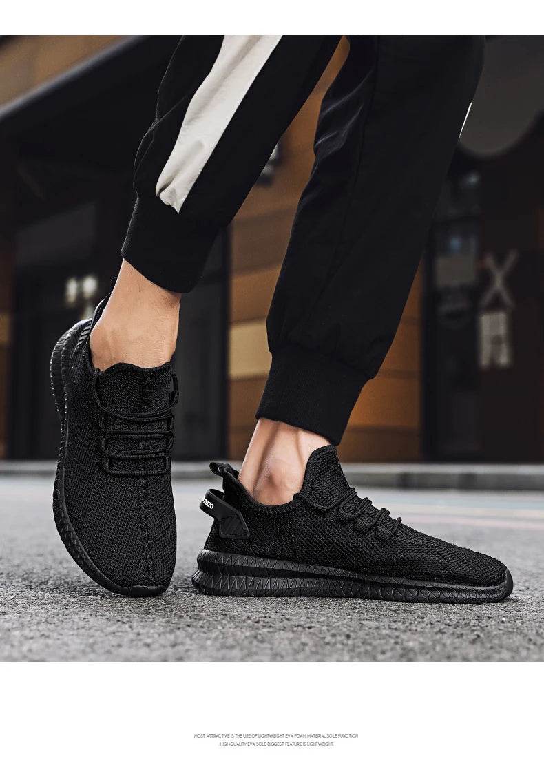 Men's Non-Slip Casual Sneakers Breathable Outdoor Jogging Training Hiking Sports Running Outdoor Women Weave Knit Lace Up Shoes - NexoEden